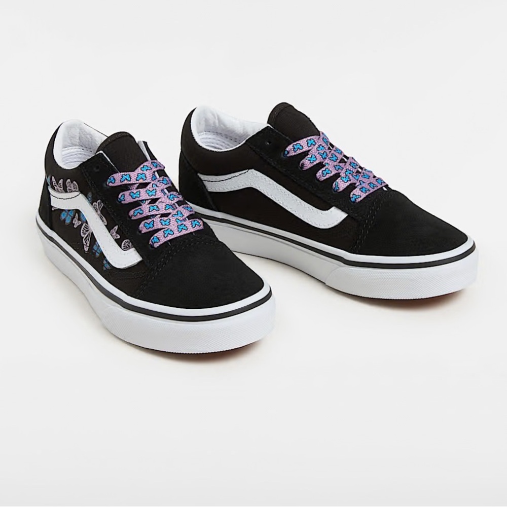 Vans Black Sneakers with Purple Accents